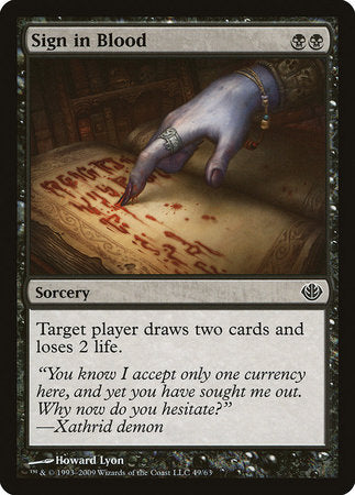 Sign in Blood [Duel Decks: Garruk vs. Liliana] | Tabernacle Games