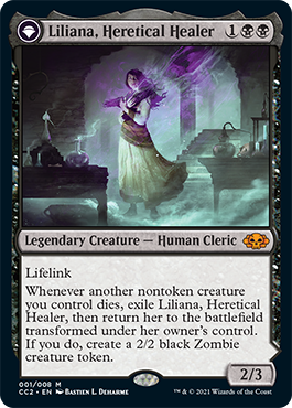 Liliana, Heretical Healer // Liliana, Defiant Necromancer [Commander Collection: Black] | Tabernacle Games