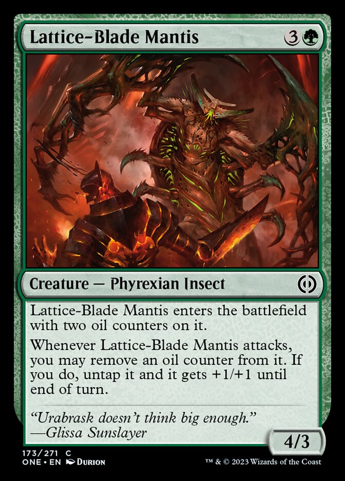 Lattice-Blade Mantis [Phyrexia: All Will Be One] | Tabernacle Games