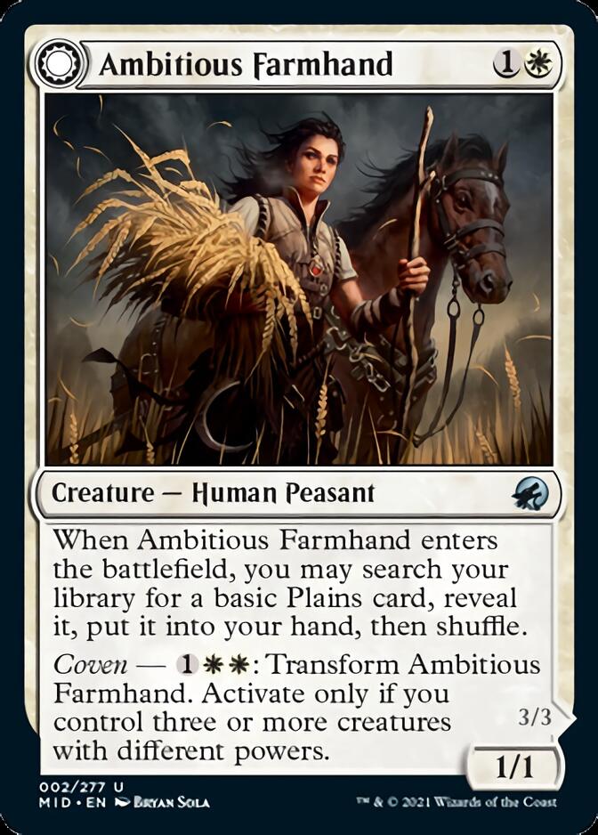 Ambitious Farmhand // Seasoned Cathar [Innistrad: Midnight Hunt] | Tabernacle Games