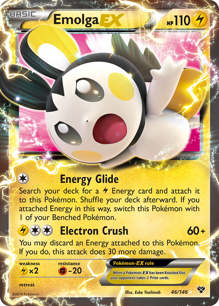 Emolga EX (46/146) [XY: Base Set] | Tabernacle Games