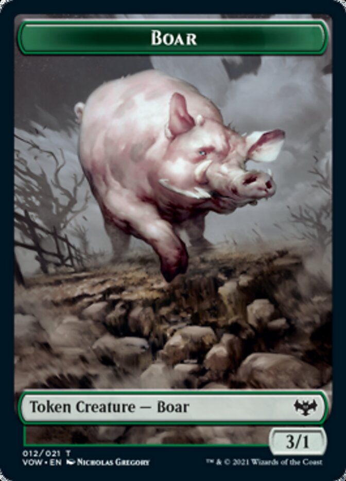 Zombie (008) // Boar Double-sided Token [Innistrad: Crimson Vow Tokens] | Tabernacle Games