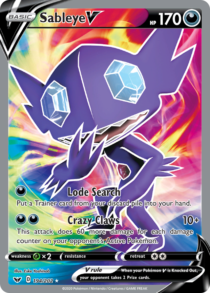 Sableye V (194/202) [Sword & Shield: Base Set] | Tabernacle Games