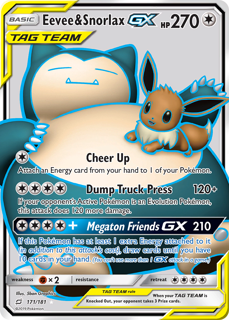 Eevee & Snorlax GX (171/181) [Sun & Moon: Team Up] | Tabernacle Games