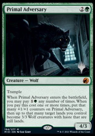 Primal Adversary (Promo Pack) [Innistrad: Midnight Hunt Promos] | Tabernacle Games