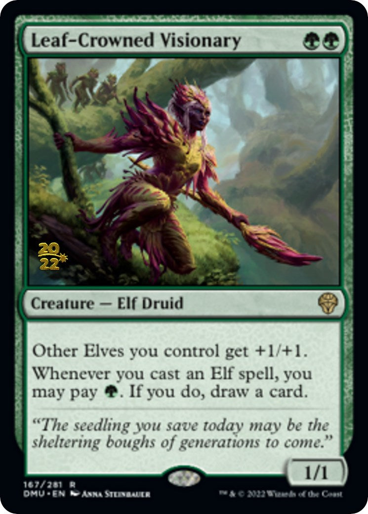 Leaf-Crowned Visionary [Dominaria United Prerelease Promos] | Tabernacle Games