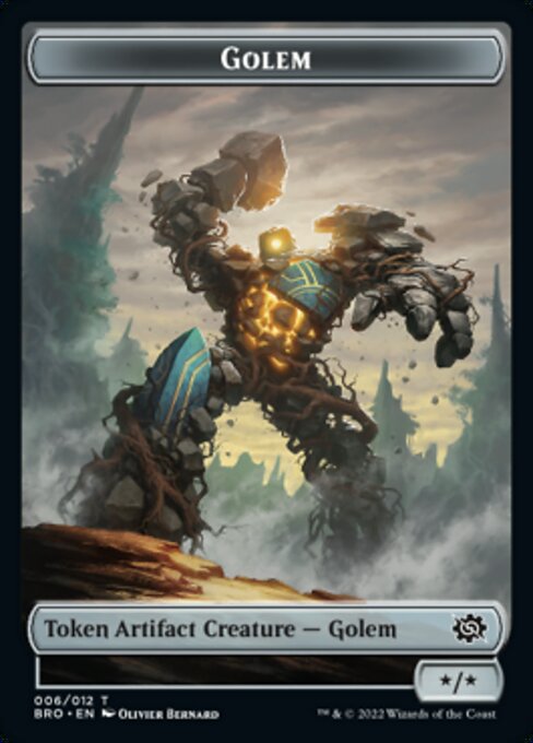 Powerstone // Golem Double-Sided Token [The Brothers' War Tokens] | Tabernacle Games
