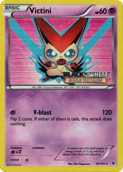 Victini (43/101) (Prerelease Promo) [Black & White: Black Star Promos] | Tabernacle Games