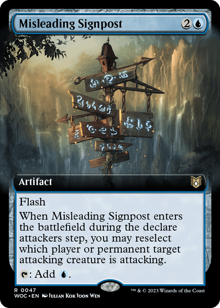 Misleading Signpost (Extended Art) [Wilds of Eldraine Commander] | Tabernacle Games