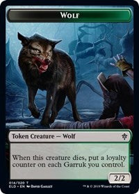 Wolf // Food (17) Double-sided Token [Throne of Eldraine Tokens] | Tabernacle Games