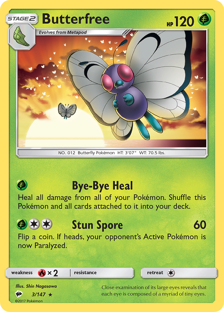 Butterfree (3/147) [Sun & Moon: Burning Shadows] | Tabernacle Games