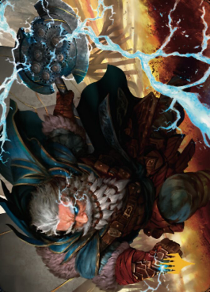 Electrostatic Infantry Art Card (Gold-Stamped Signature) [Dominaria United Art Series] | Tabernacle Games