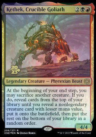 Kethek, Crucible Goliath [Phyrexia: All Will Be One Prerelease Promos] | Tabernacle Games