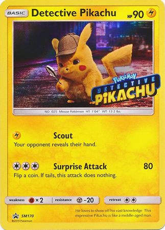 Detective Pikachu (SM170) (Detective Pikachu Stamped) [Sun & Moon: Black Star Promos] | Tabernacle Games