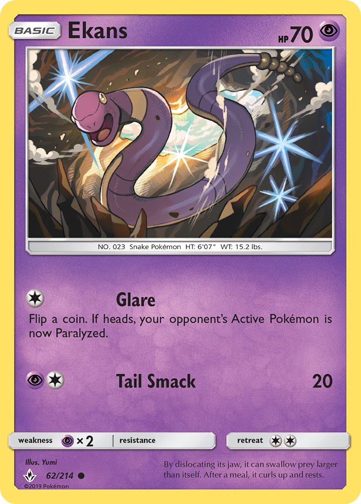 Ekans (62/214) [Sun & Moon: Unbroken Bonds] | Tabernacle Games