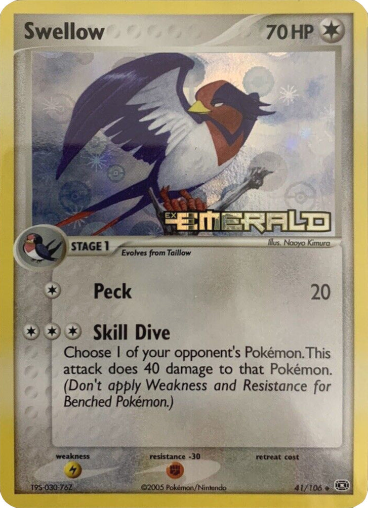 Swellow (41/106) (Stamped) [EX: Emerald] | Tabernacle Games