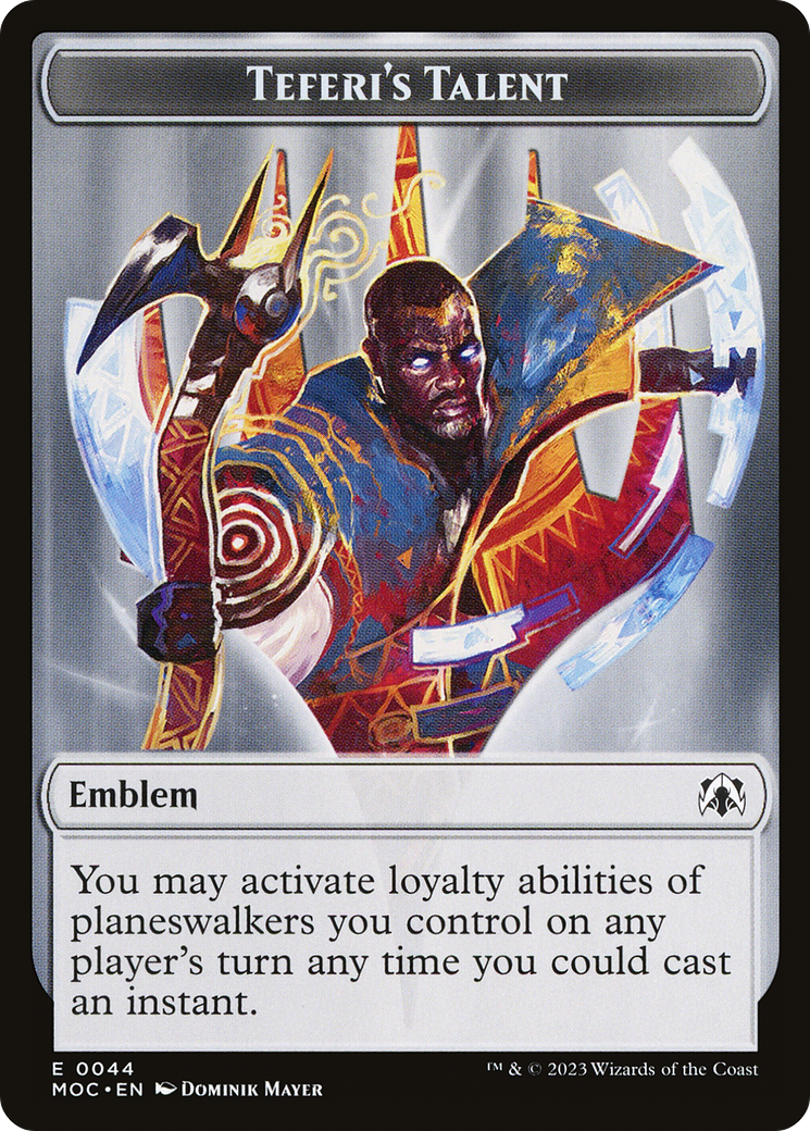 First Mate Ragavan // Teferi's Talent Emblem Double-Sided Token [March of the Machine Commander Tokens] | Tabernacle Games