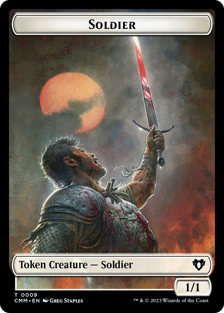 Soldier (0009) // Daretti, Scrap Savant Emblem Double-Sided Token [Commander Masters Tokens] | Tabernacle Games