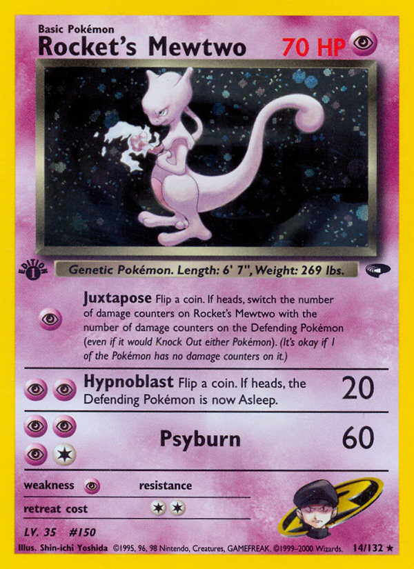 Rocket's Mewtwo (14/132) [Gym Challenge 1st Edition] | Tabernacle Games
