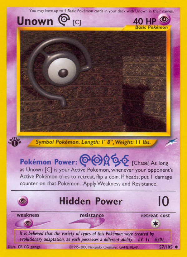Unown [C] (57/105) [Neo Destiny 1st Edition] | Tabernacle Games