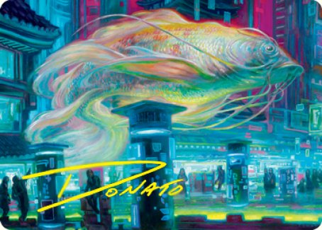 Skyswimmer Koi Art Card (Gold-Stamped Signature) [Kamigawa: Neon Dynasty Art Series] | Tabernacle Games