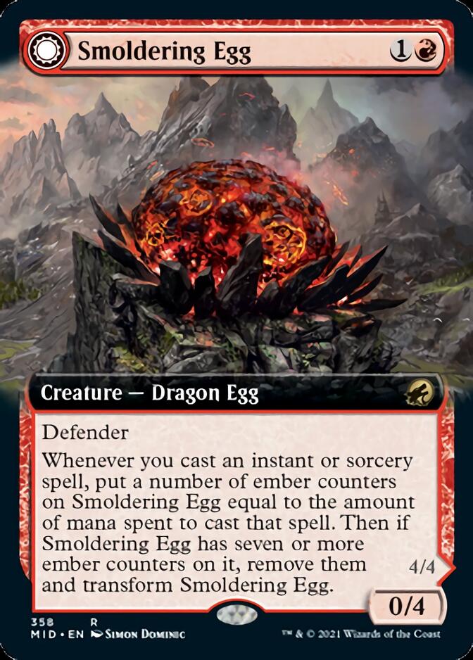 Smoldering Egg // Ashmouth Dragon (Extended) [Innistrad: Midnight Hunt] | Tabernacle Games