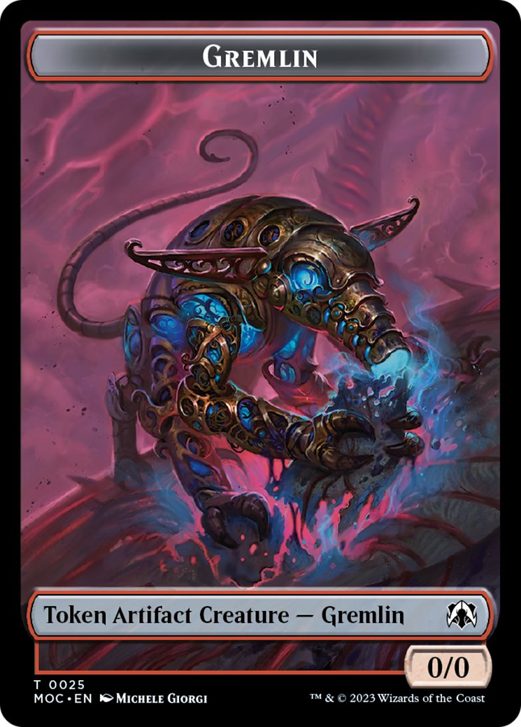 Treasure // Gremlin Double-Sided Token [March of the Machine Commander Tokens] | Tabernacle Games