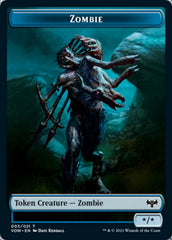 Human (001) // Zombie (005) Double-sided Token [Innistrad: Crimson Vow Tokens] | Tabernacle Games