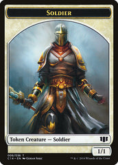 Soldier // Spirit Double-sided Token [Commander 2014 Tokens] | Tabernacle Games