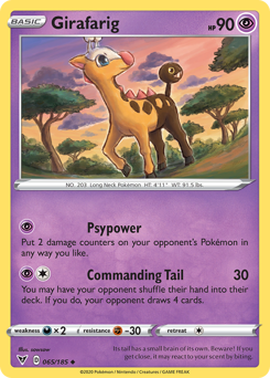 Girafarig (065/185) [Sword & Shield: Vivid Voltage] | Tabernacle Games