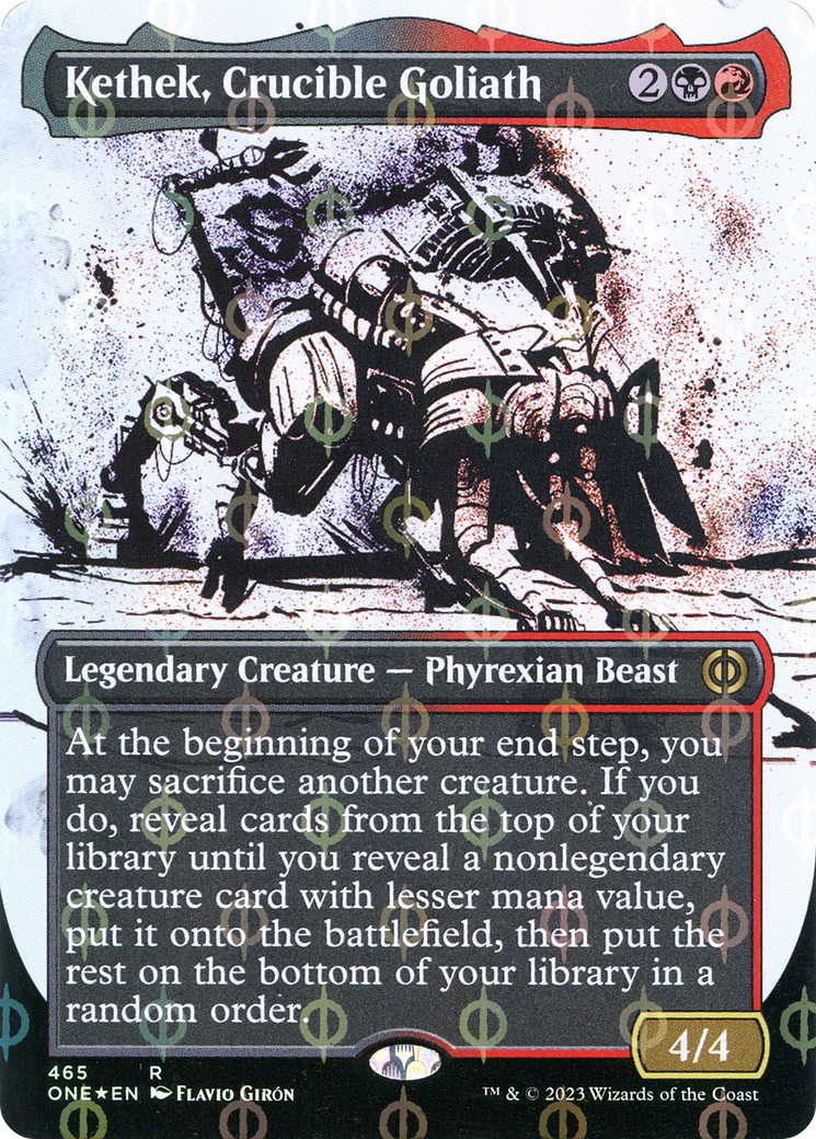 Kethek, Crucible Goliath (Borderless Ichor Step-and-Compleat Foil) [Phyrexia: All Will Be One] | Tabernacle Games