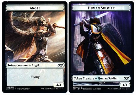Angel // Human Soldier Double-sided Token [Double Masters Tokens] | Tabernacle Games