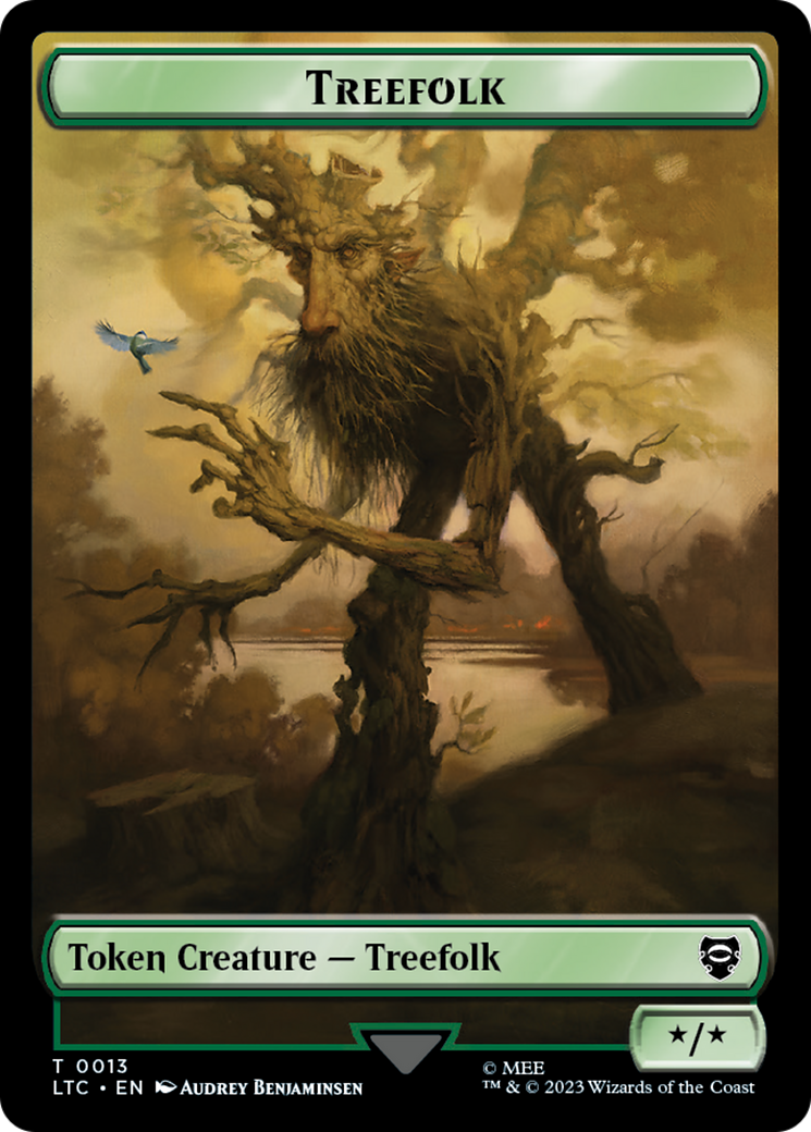 Beast // Treefolk Double Sided Token [The Lord of the Rings: Tales of Middle-Earth Commander Tokens] | Tabernacle Games