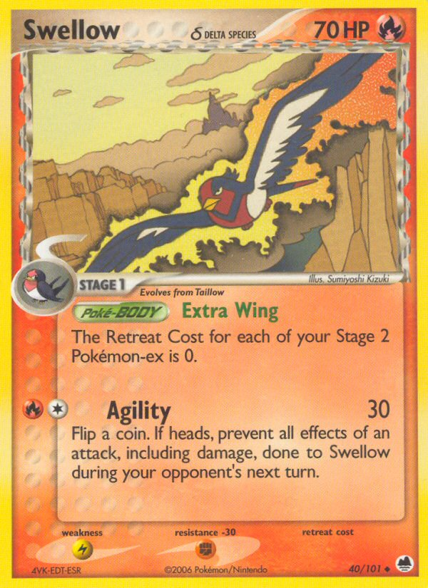 Swellow (40/101) (Delta Species) [EX: Dragon Frontiers] | Tabernacle Games