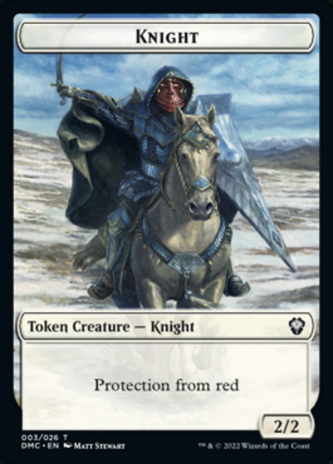 Zombie Knight // Knight Double-sided Token [Dominaria United Commander Tokens] | Tabernacle Games