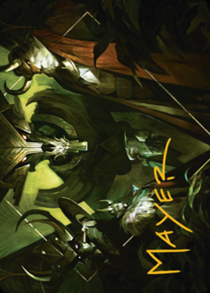 Meeting of the Five Art Card (Gold-Stamped Signature) [Streets of New Capenna Art Series] | Tabernacle Games