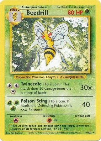 Beedrill (17/102) [Base Set Unlimited] | Tabernacle Games