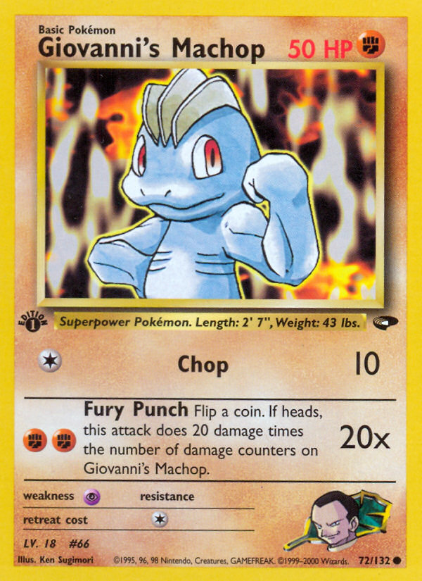 Giovanni's Machop (72/132) [Gym Challenge 1st Edition] | Tabernacle Games