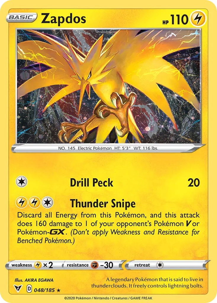 Zapdos (048/185) (Cosmos Holo) [Sword & Shield: Vivid Voltage] | Tabernacle Games