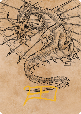 Ancient Gold Dragon Art Card (44) (Gold-Stamped Signature) [Commander Legends: Battle for Baldur's Gate Art Series] | Tabernacle Games