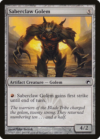 Saberclaw Golem [Scars of Mirrodin] | Tabernacle Games