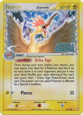 Fearow (18/100) (Delta Species) (Stamped) [EX: Crystal Guardians] | Tabernacle Games