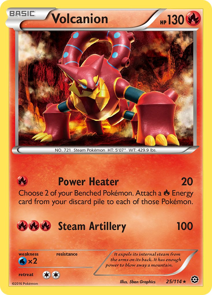 Volcanion (25/114) (Cracked Ice Holo) (Theme Deck Exclusive) [XY: Steam Siege] | Tabernacle Games