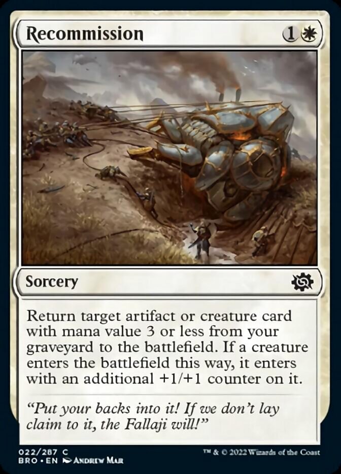 Recommission [The Brothers' War] | Tabernacle Games