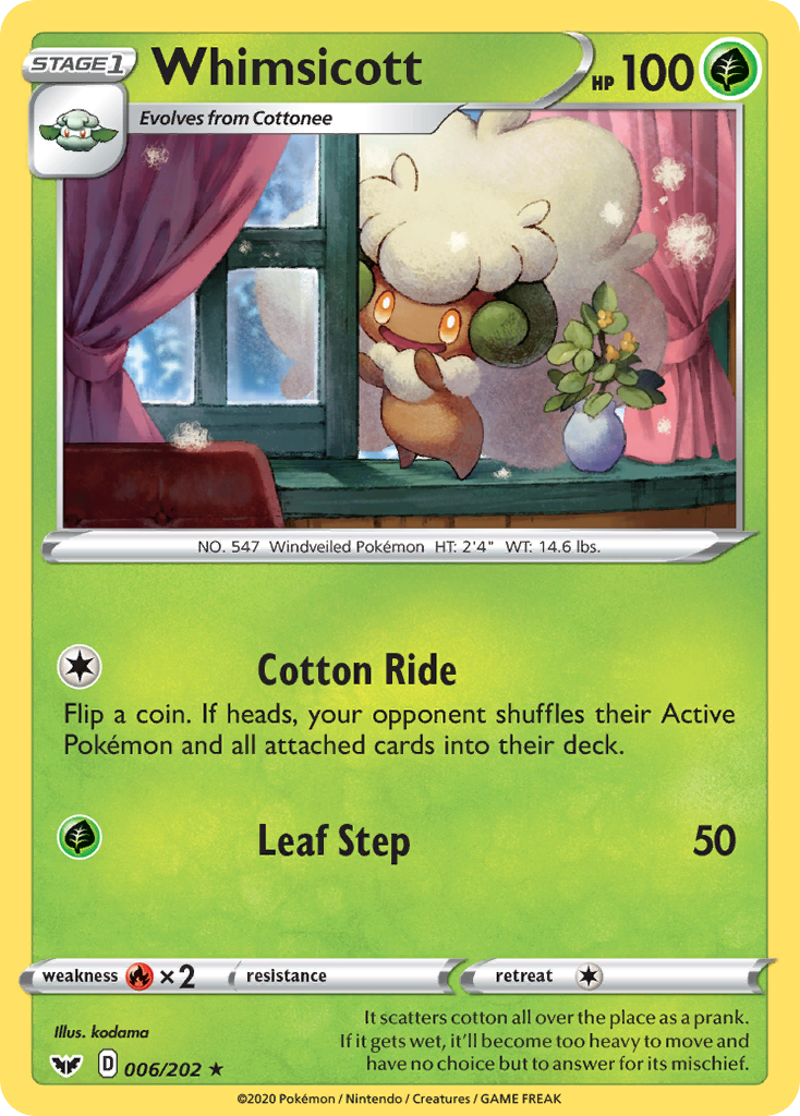 Whimsicott (006/202) [Sword & Shield: Base Set] | Tabernacle Games