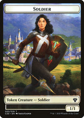 Human Soldier (005) // Drake Double-sided Token [Commander 2020 Tokens] | Tabernacle Games