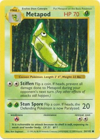 Metapod (54/102) [Base Set Shadowless Unlimited] | Tabernacle Games
