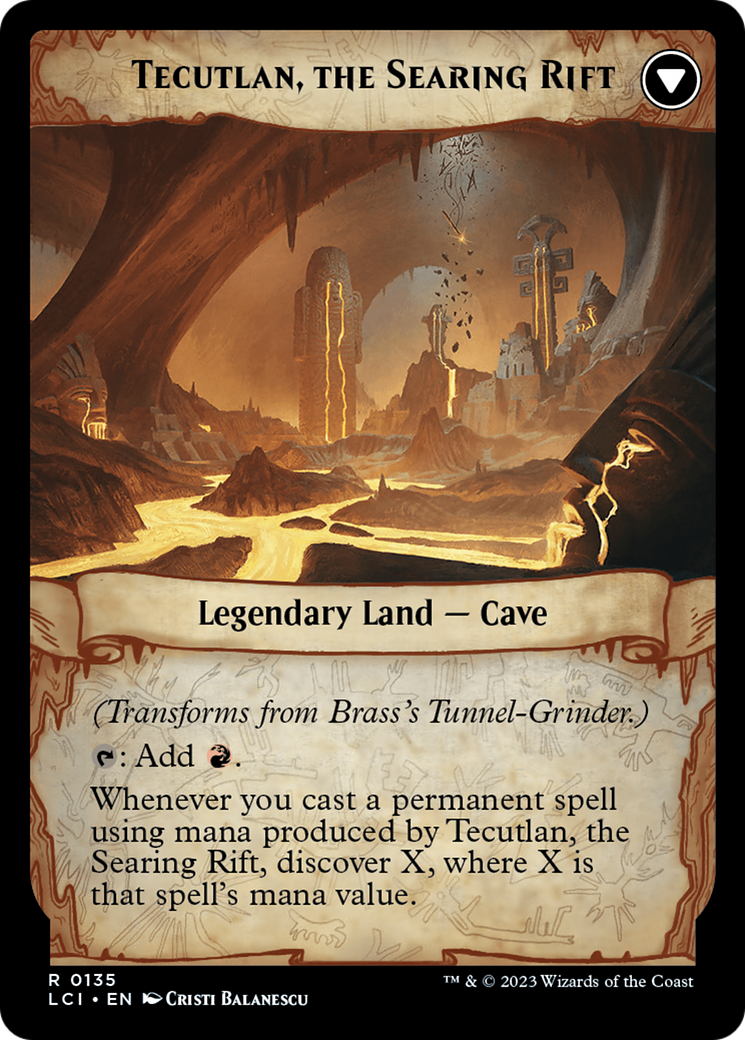 Brass's Tunnel-Grinder // Tecutlan, the Searing Rift [The Lost Caverns of Ixalan Prerelease Cards] | Tabernacle Games