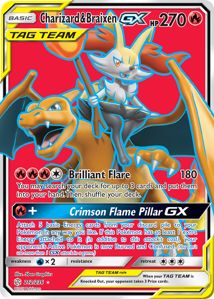 Charizard & Braixen GX (212/236) [Sun & Moon: Cosmic Eclipse] | Tabernacle Games