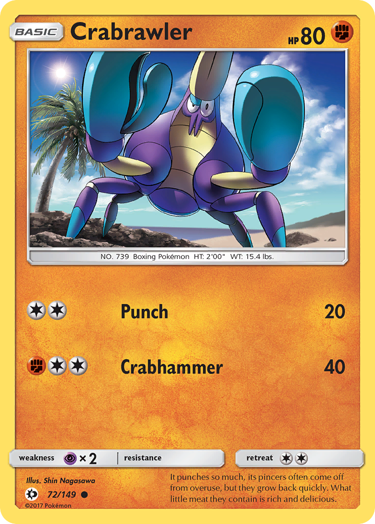 Crabrawler (72/149) [Sun & Moon: Base Set] | Tabernacle Games